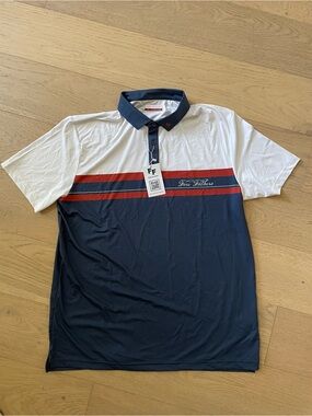 NWT Fore Fathers Golf Polo Navy, White & Red Striped Men’s Polo
